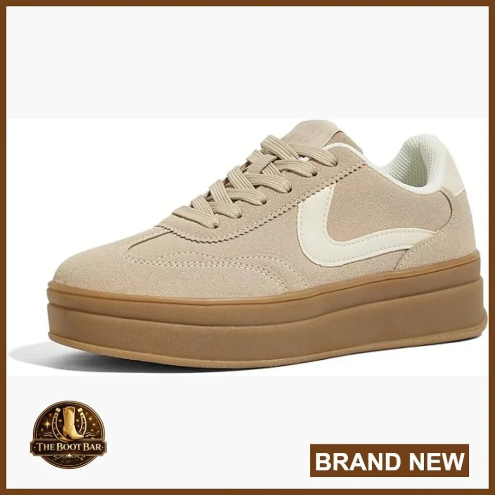Women's Platform Sneakers Retro Fashion Thick Sole Comfortable Walking Shoes